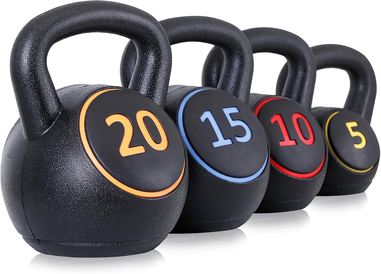 Coated Cement Filled Kettlebell Set